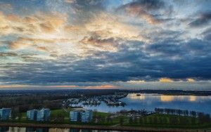 Lake Noorderplassen during sunset