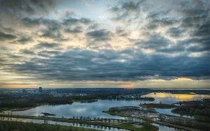 Lake Noorderplassen during sunset