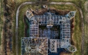 Top-down drone picture of Almere Castle