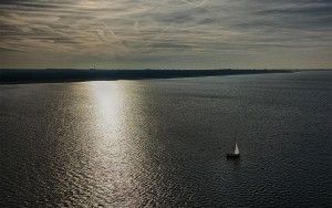 Sailing boat from my drone in February