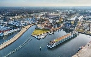 River cruise ship at Huizen marina