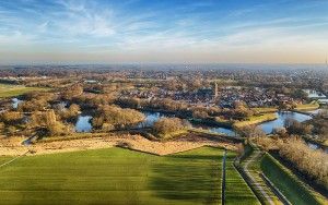 Drone picture of Naarden-Vesting on a winter day