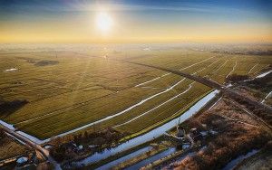 Flat Dutch landscape near Weesp