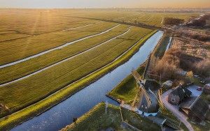 Sunset over windmill Meermolen de Onrust