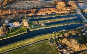 Drone picture of Windmilll near Muiderberg