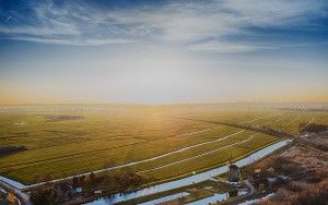 Sunny winter drone picture