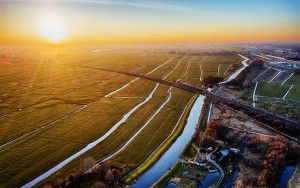 Winter sunset picture near Weesp