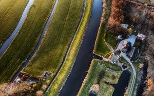 Top-down drone picture of Meermolen de Onrust