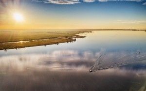 Ripples in the water of lake Eemmeer