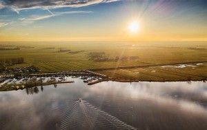 Boat heading for marina, as seen from my drone