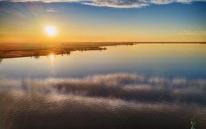 Drone picture of lake Eemmeer