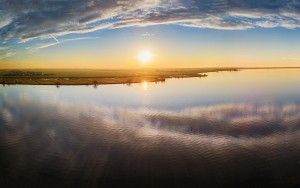 Drone panorama of lake Eemmeer