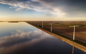 View of Flevoland province from the sky