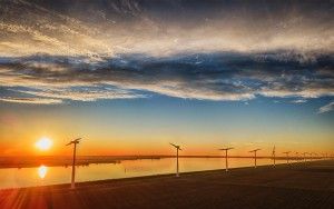 Sunset picture near Eemmeerdijk, as seen from my drone