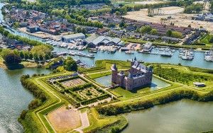 Muiderslot castle by drone