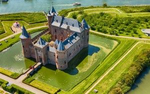 Muiderslot castle by drone