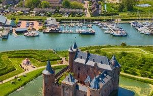 Muiderslot castle by drone