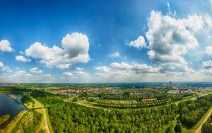 Drone panorama of Almere-Stad