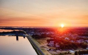 Gooimeerdijk from my drone during sunset