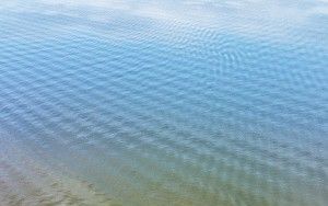 Drone picture of sailing boat on lake Gooimeer