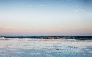 Sailing boat on lake Gooimeer