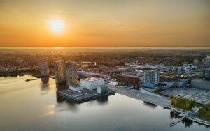 Almere city centre by drone