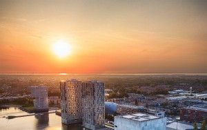 Almere city centre by drone