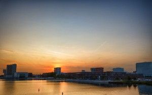 Almere city centre by drone