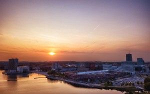 Almere city centre by drone