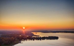 Lake Noorderplassen during sunset