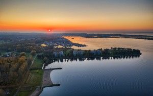 Lake Noorderplassen during sunset