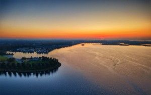 Lake Noorderplassen during sunset