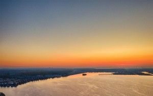 Lake Noorderplassen during sunset