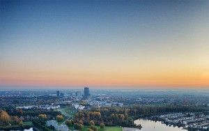 Lake Noorderplassen during sunset