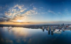 Lake Weerwater panorama from my drone during sunset