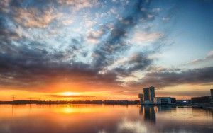 Lake Weerwater from my drone during sunset