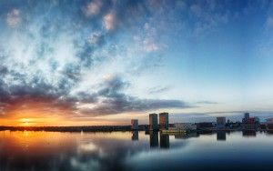 Lake Weerwater panorama from my drone during sunset