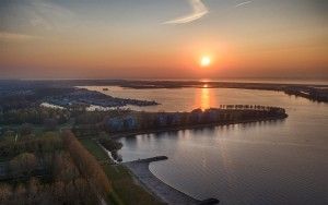 Sunset over lake Noorderplassen