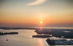 Sunset over lake Noorderplassen