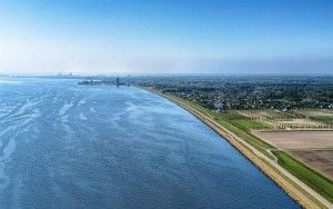 Sailing boats on lake Gooimeer