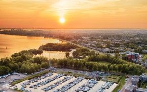 Almere-Haven marina from my drone during sunset