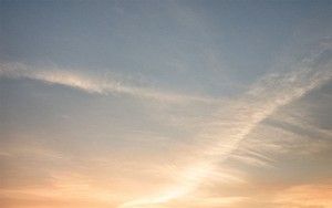 Drone sunset over lake Gooimeer