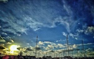 Icy cold harbour of Huizen