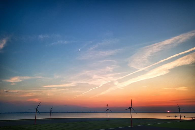 Sunset over Almere Pampus