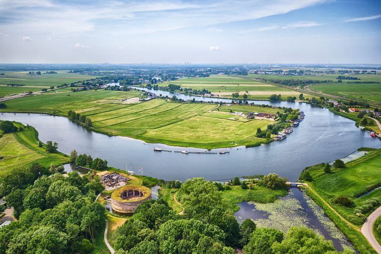 Vecht river by drone