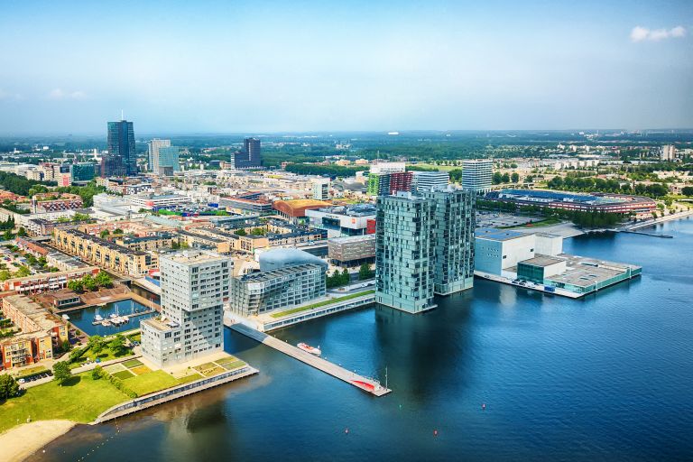Almere city centre by drone