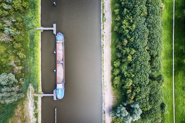 Boat filled with sand