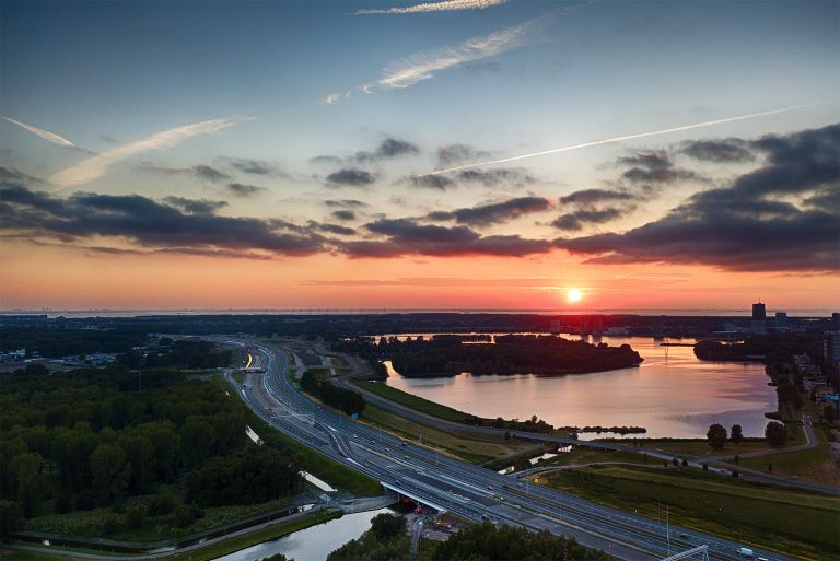 Almere from my drone during sunset