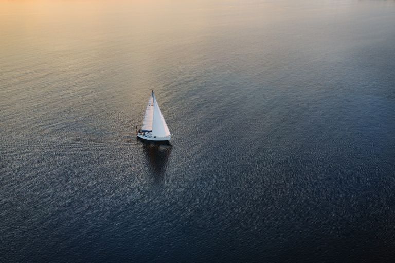 Sailing during sunset