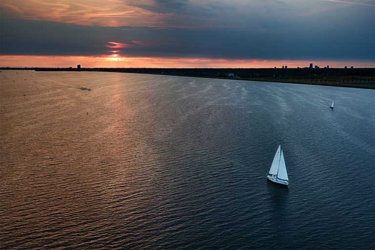 Sailing during sunset